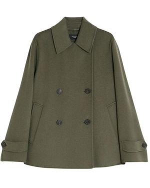Weekend by Maxmara Kurzer Wollmantel Mit Doppelreihiger Knopfleiste - Grün
