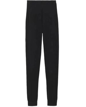 Saint Laurent Cashmere Leggings High Waisted, Slim Fit - Black