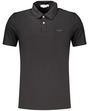 Guess Tops ,Zwart ,Katoen Polo Shirt Met Korte Mouwen