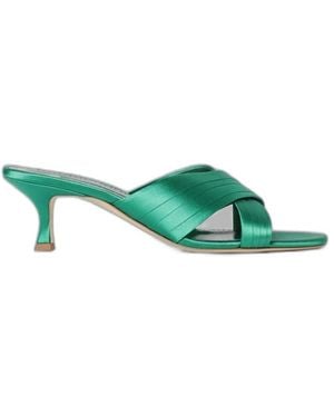Manolo Blahnik Heeled Mules - Verde