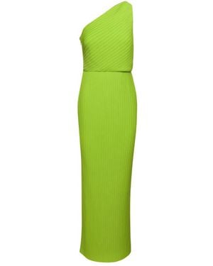 Solace London Adira Plissé Chiffon Maxi Dress - Green