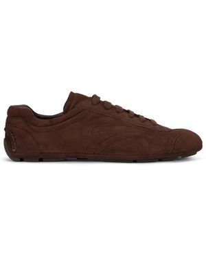 Prada Schoenen ,Bruin ,Suède Montecarlo Re-Edition 2005 Sneakers