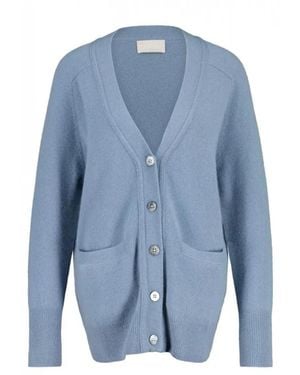 Hemisphere Truien & Vesten ,Blauw ,Kasjmier Kasjmier Vest Met Logoknopen