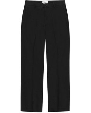 Les Deux Broeken ,Zwart ,Katoen Gekamde Twill Pantalon