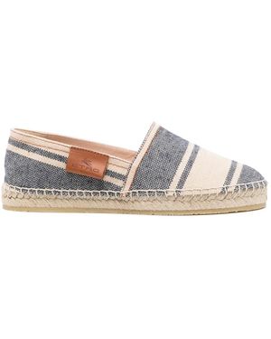 Etro Schoenen ,Blauw ,Katoen Blauw Gestreepte Canvas Espadrilles - Grijs