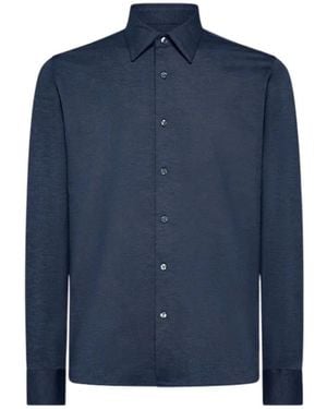 Rrd Jacquard Oxford Technisches Hemd Bügelfrei - Blau
