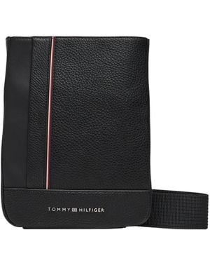 Tommy Hilfiger Central Mini Crossover Eco-Leren Tas - Zwart