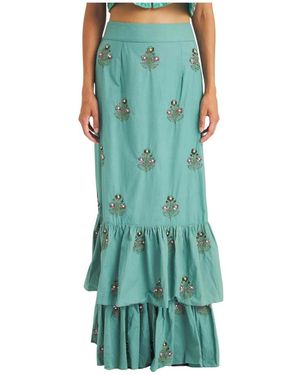 Antik Batik Rokken ,Blauw ,Katoen Simone Skirt - Groen