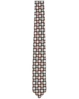 Barba Napoli Accessoires ,Veelkleurig ,Zijden Gestreepte Stropdas - Metallic