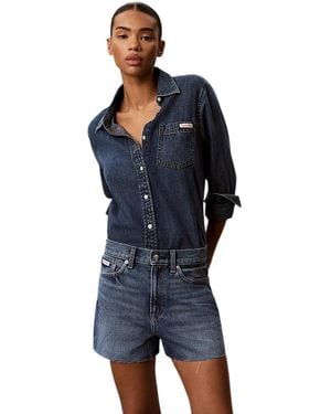 Calvin Klein Overhemden ,Blauw ,Denim Denim Shirts