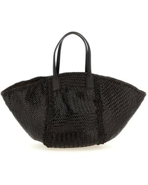 Dragon Diffusion Tassen ,Bruin ,Leer Gevlochten Leren Shopper - Zwart
