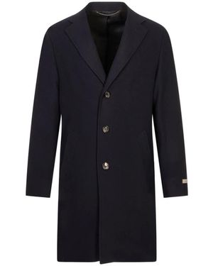 Canali Jassen ,Blauw ,Wol Double-Breasted Coat