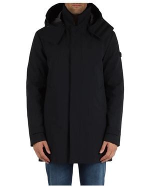 Peuterey Waterafstotende Geïsoleerde Jas Met Afneembare Capuchon - Zwart