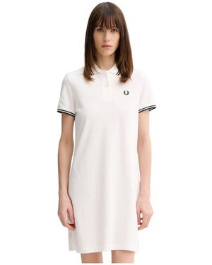 Fred Perry Short Jurken - Wit