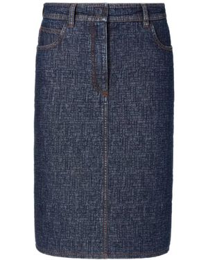 Fendi Flared Midi Rok - Blauw