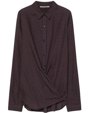 Pomandère Overhemden ,Veelkleurig ,Katoen Gingham Flanellen Blouse - Paars