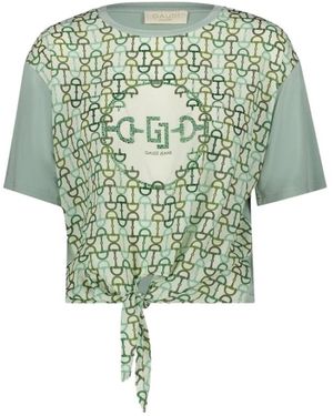 GAUDI T-Shirt Met Print En Knoop - Groen