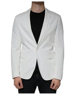 Dondup Weiße slim fit formelle blazer - Grau