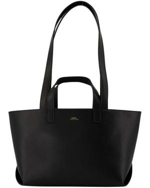 A.P.C. Le Drummer Glattleder-Tasche - Schwarz