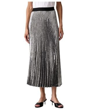 ARMANI EXCHANGE Rokken ,Grijs ,Polyester Geplooide Midi-Rok - Zwart