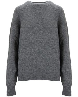 Mc2 Saint Barth Damen Pullover Mit Besticktem Logo - Grau