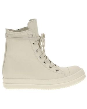 Rick Owens Leather Trainers - Natural