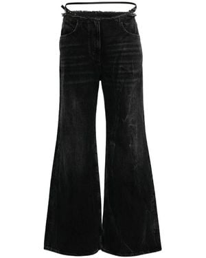 Givenchy Brede Been Denim Katoenen Jeans - Zwart