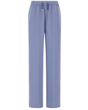 Herno Globe Lab Double Cady Wide Broeken - Blauw