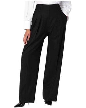 Victoria Beckham Zwarte Wollen Blend Broek