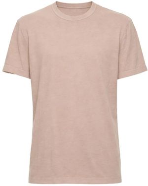 James Perse Tops ,Katoen S/S T-Shirt Met Ronde Hals - Roze
