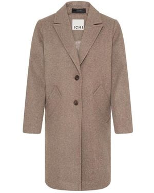 Ichi Single-Breasted Coats - Marrón