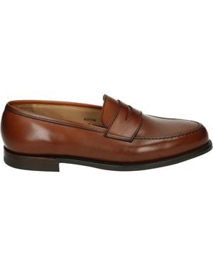 Crockett & Jones Cognac Leder Slip-On Schuhe - Braun