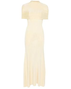 Roland Mouret Kleedjes ,Geel ,Cutout Midi Jurk - Naturel