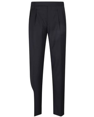 Tagliatore Doppelt Gefaltete Wollhose - Blau