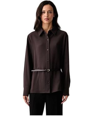 ARMANI EXCHANGE Crepe-Bluse Mit Gürtel - Schwarz