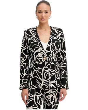 Joseph Ribkoff Blazer Met Bloemenversiering - Zwart
