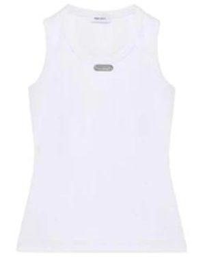 McQueen Tops ,Wit ,Katoen Tanktop Met Knopenlijst