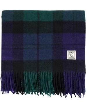TOTEME Accessoires ,Groen ,Kasjmier Geruite Kasjmieren Sjaal - Blauw