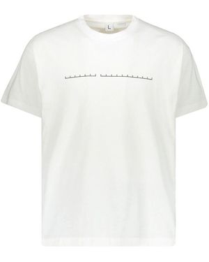 Random Identities Geripptes Rundhals Baumwoll T-Shirt - Weiß