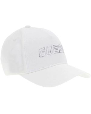 Guess Weiße Textil Damenmütze