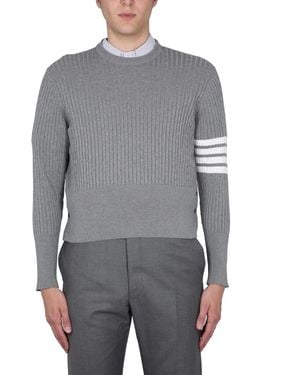 Thom Browne Baby Kabel Ribsteek Ronde Hals Pullover - Grijs