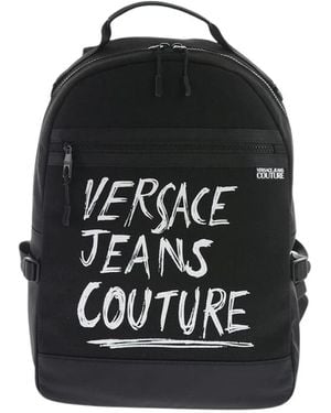 Versace Canvas-Rucksack Mit Logodruck - Schwarz