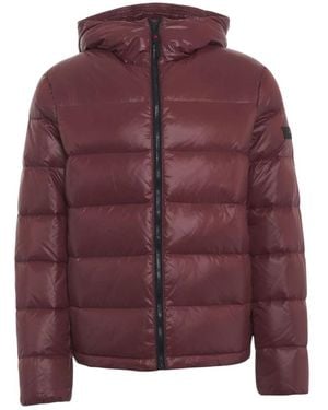 Peuterey Jassen ,Rood ,Donsjack Met Rits En Logopatch - Paars
