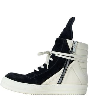 Rick Owens High-Top Suede Geobasket Sneakers - Schwarz