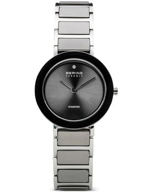 Bering Armbanduhr charity 29 mm armband edelstahlband mit keramikelementen 11429-charity2 - Schwarz
