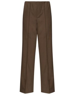 Nineminutes Straight Trousers - Brown