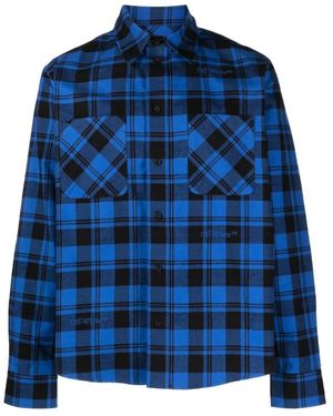 Off-White c/o Virgil Abloh Camicia blu a quadri con zip
