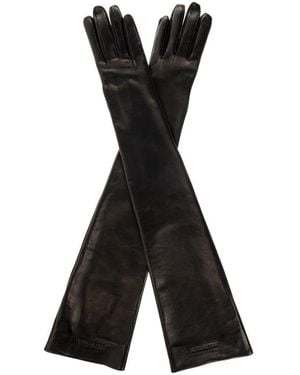 Balenciaga Lange Lederhandschuhe - Schwarz