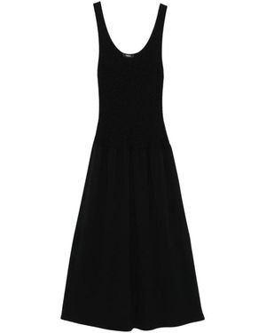 Theory Midi-Jurk Met Ronde Hals - Zwart
