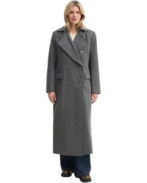Gestuz Jassen ,Grijs ,Wol Ppya-Kpd 03M Double-Breasted Coat